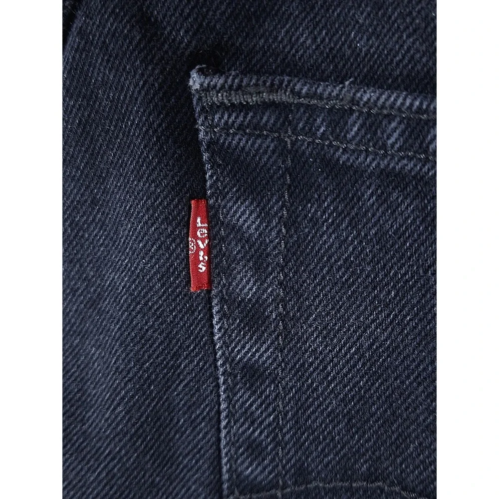Levis 505 Regular Fit Black Jeans Straight Leg W33 L30 Mens Classic Denim Cotton